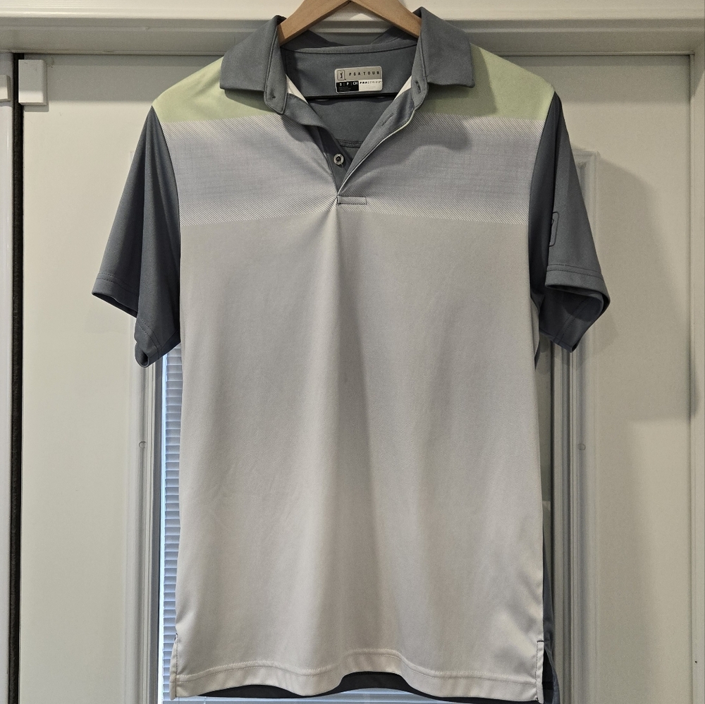 Men's Gray and White Polo Shirt